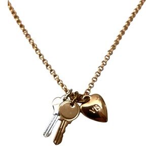 Vera Bradley Necklace of Hope Rose Gold & Silver Tone with Key Heart Charm 1677